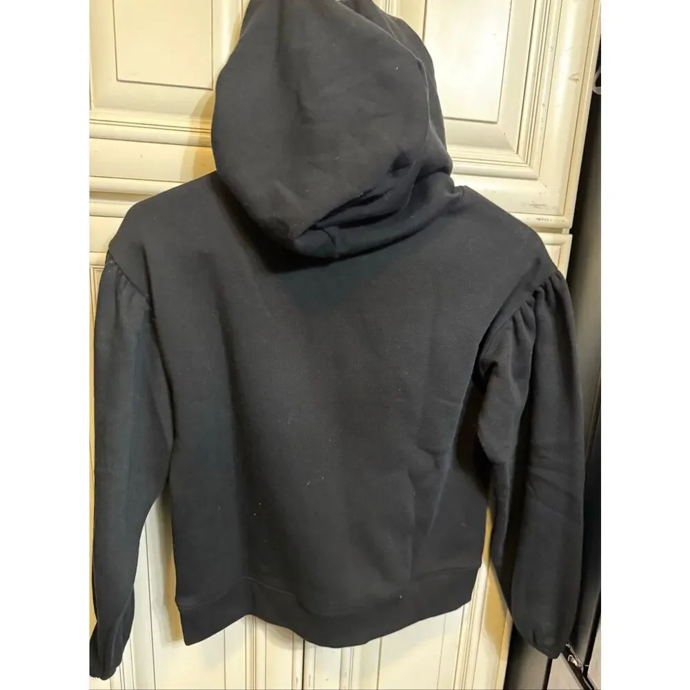 Epic Threads Girls Sequin Stars Hooded Pullover Sweatshirt Black Medium NWT